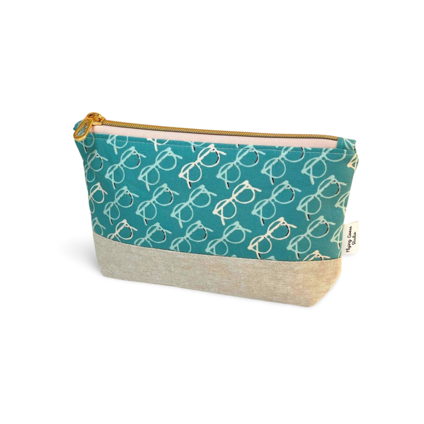 Teal Spectacles Zipper Pouch