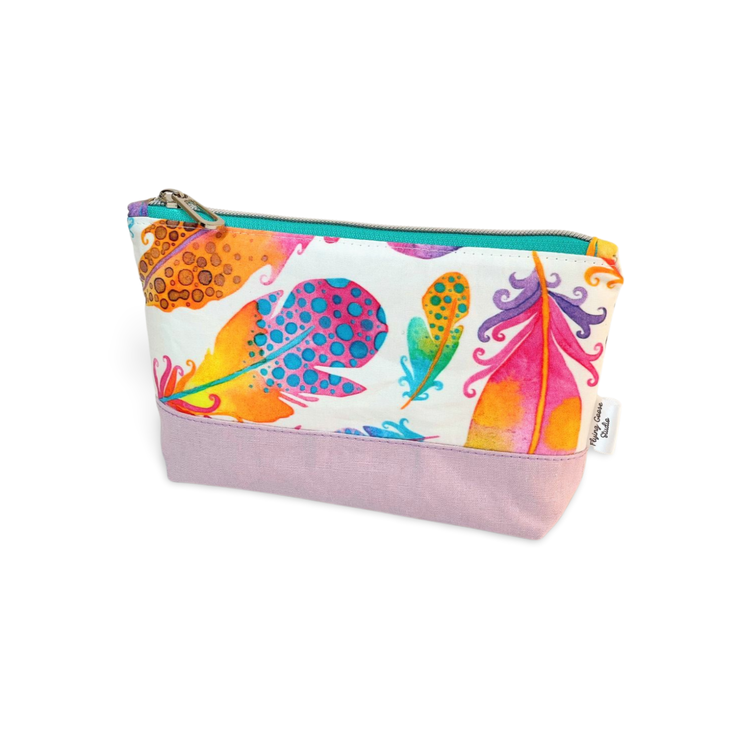 Bright Feathers Zipper Pouch