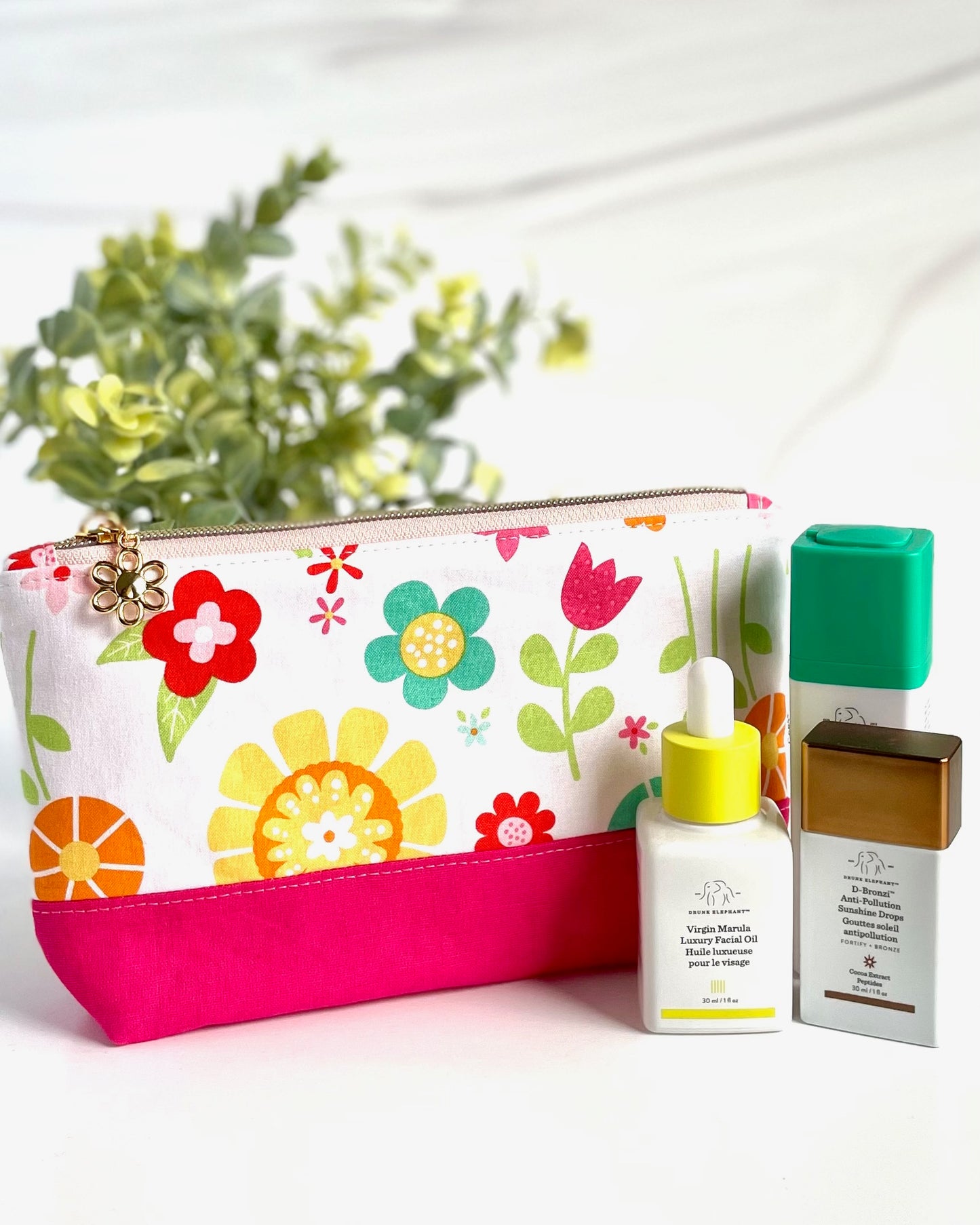 Bright and Sweet Floral Zipper Pouch