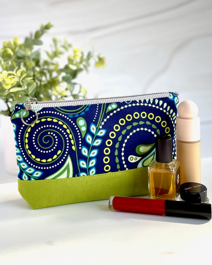 Green Paisley Zipper Pouch