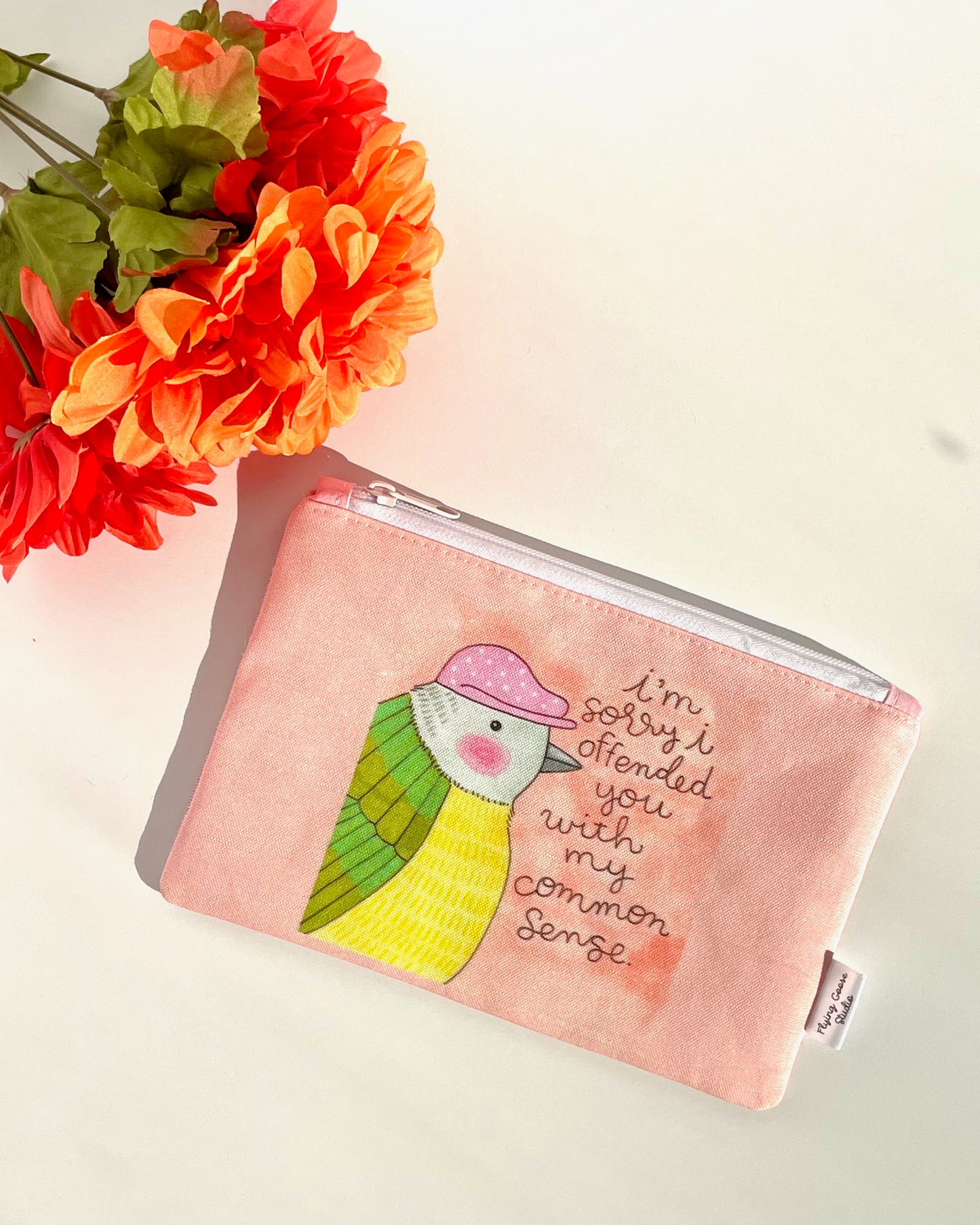 "Offended With Common Sense" Sweary Bird Zipper Pouch