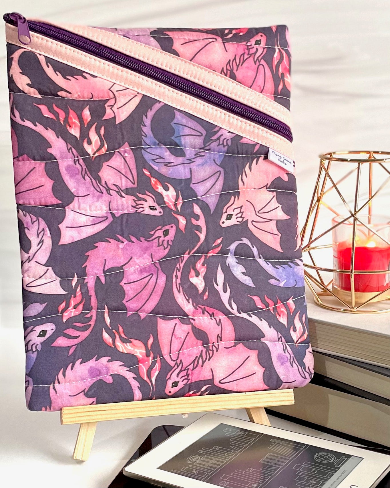 Purple Dragons Large Book Sleeve