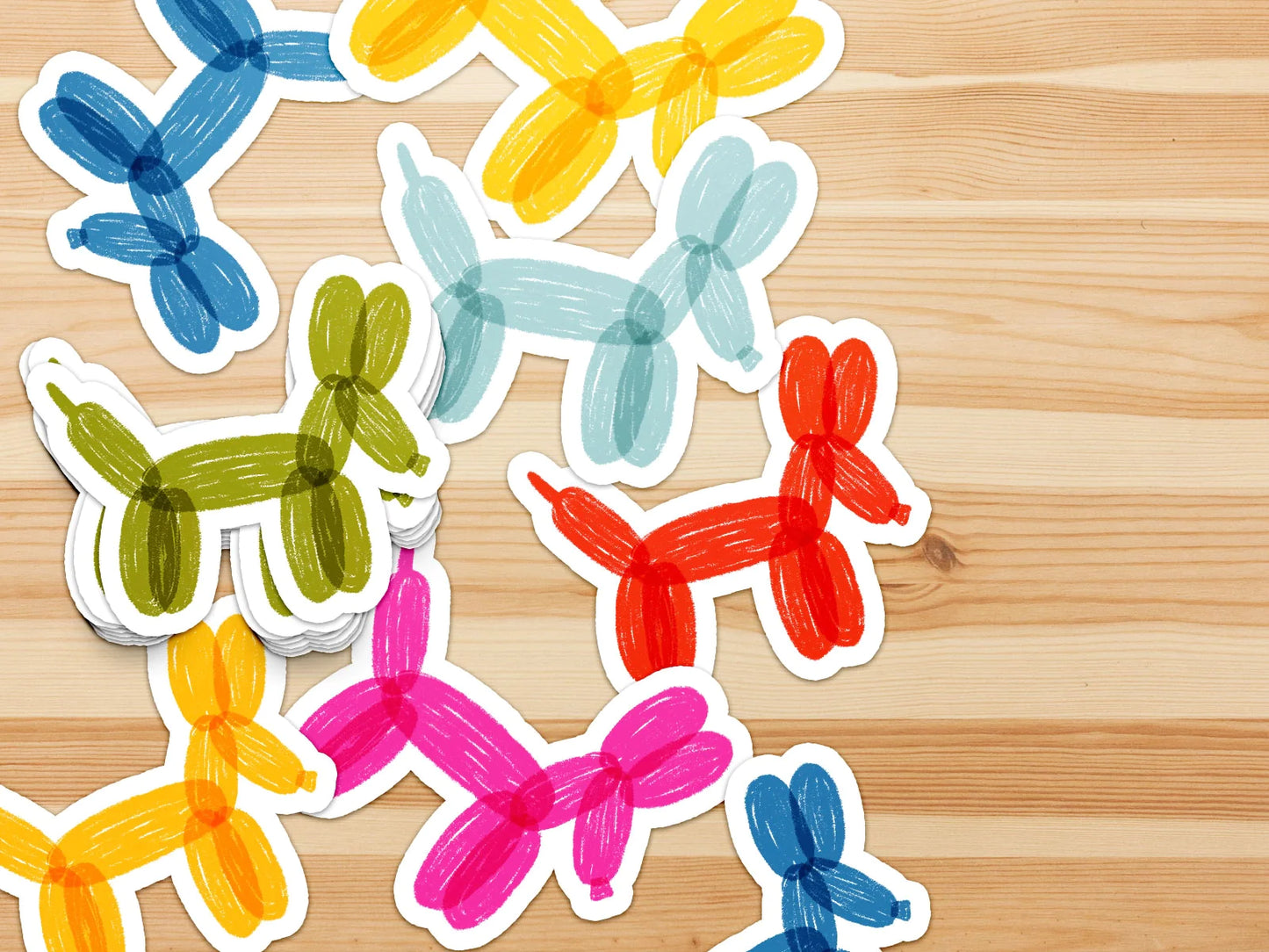 Yellow Balloon Dog Sticker - Meredith Ann Illustration