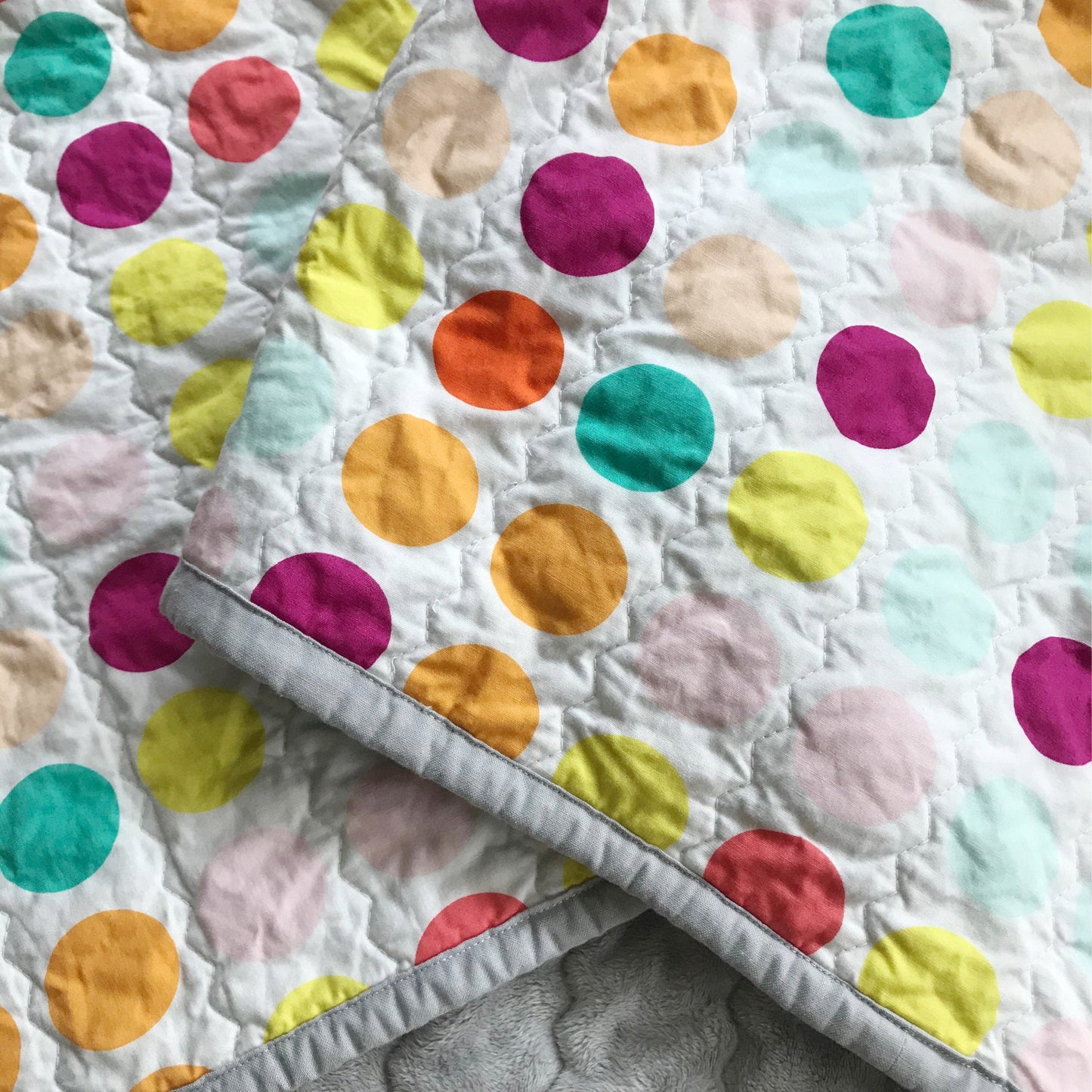 Mod Bubblegum Dots Baby Quilt