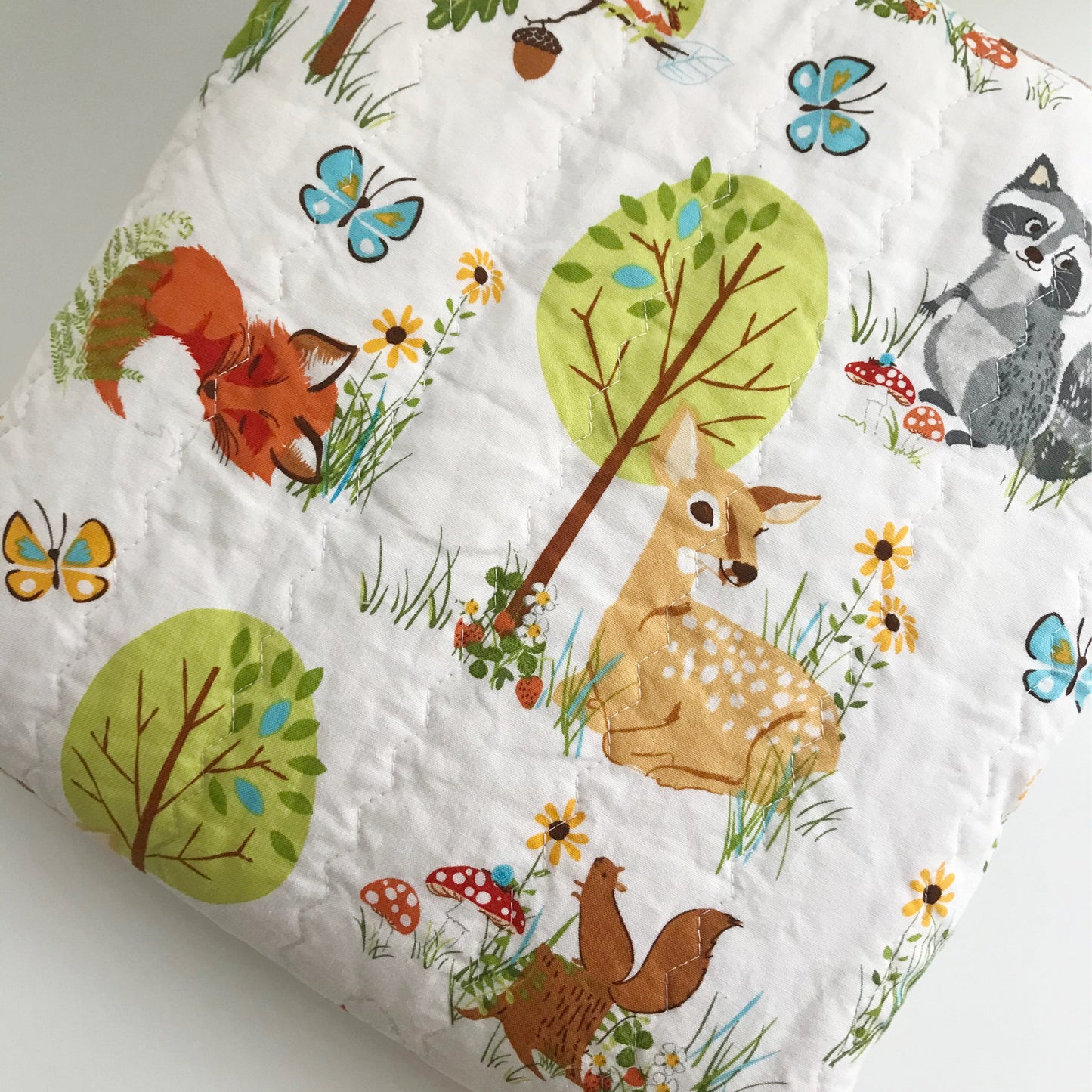 Green Forest Friends Baby Quilt